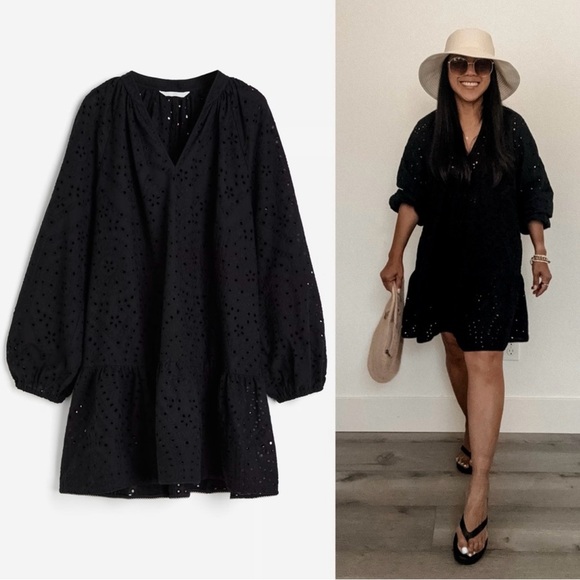 H&M Dresses & Skirts - Beautiful Black Eyelet Dress. Stunning.